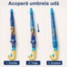Umbrelă pentru copii cu husă telescopică și fluier