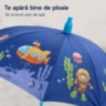 Umbrelă pentru copii cu husă telescopică și fluier