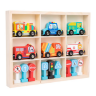 Set Magnetic de Vehicule de Urgență și Semne de Circulație din Lemn