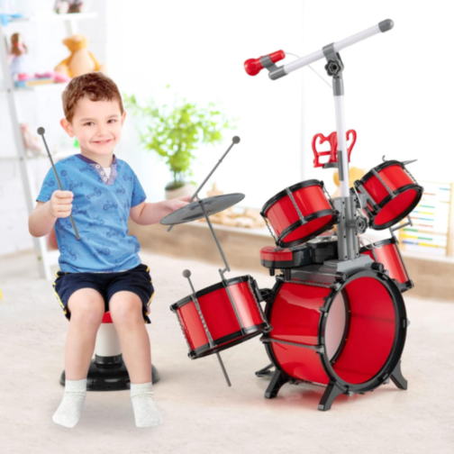 Set de Tobe Electronice cu Microfon și Stand – Joacă și Creativitate pentru Copii