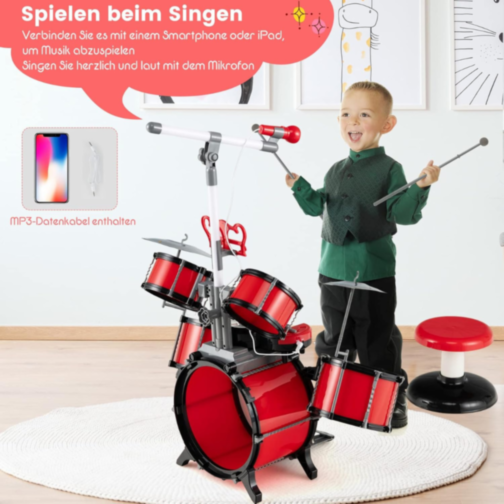 Set de Tobe Electronice cu Microfon și Stand – Joacă și Creativitate pentru Copii