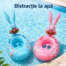 Colac gonflabil iepuraș pentru bebeluși, cu mânere