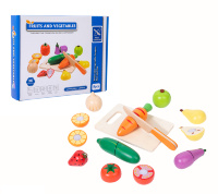 Set Fructe și Legume de Feliat din Lemn, joc Montessori