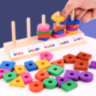 Joc Montessori de Sortare și Potrivire – Forme Geometrice Colorate din Lemn