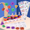 Joc Montessori de Sortare și Potrivire – Forme Geometrice Colorate din Lemn