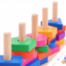 Joc Montessori de Sortare și Potrivire – Forme Geometrice Colorate din Lemn