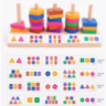 Joc Montessori de Sortare și Potrivire – Forme Geometrice Colorate din Lemn
