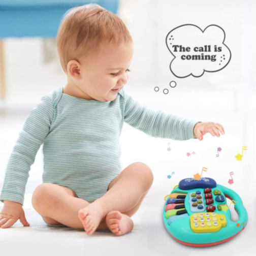 Pian Electronic Multicolor 5 în 1 pentru Copii cu Funcții Educative (culoare aleatorie)