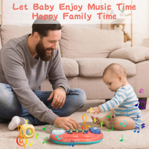 Pian Electronic Multicolor 5 în 1 pentru Copii cu Funcții Educative (culoare aleatorie)