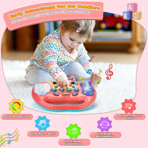 Pian Electronic Multicolor 5 în 1 pentru Copii cu Funcții Educative (culoare aleatorie)