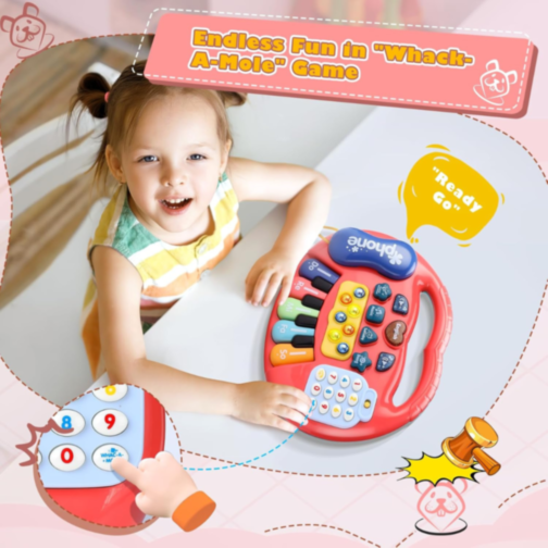 Pian Electronic Multicolor 5 în 1 pentru Copii cu Funcții Educative (culoare aleatorie)