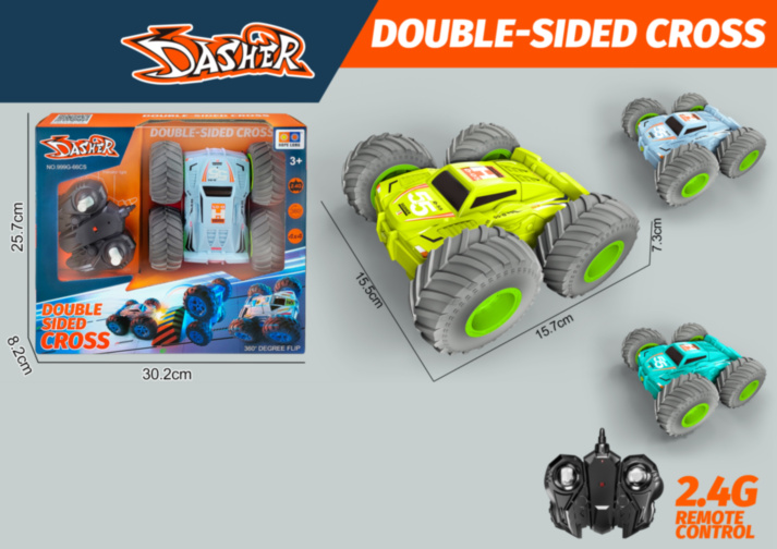 Mașinuță RC pentru Acrobații – Control Dublu Față-Verso