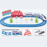 Set Tren Urban City Express cu Șine, Pod și Accesorii (culoare aleatorie)