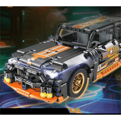 Mașină Supercar Mecanică cu Funcție Pull-Back, Set de 520 Piese 