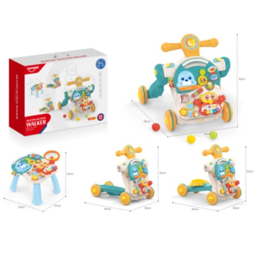 Premergător multifuncțional copii 4 în 1 cu activități (albastru)