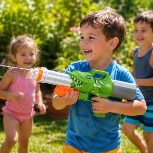 Pistol cu apă dinozaur pentru joacă de vară