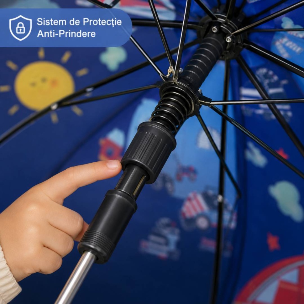 Sistem de protecție anti-prindere pentru umbrelă copii
