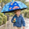 Umbrelă automată pentru copii cu mașinuțe și husă telescopică