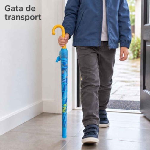 Umbrelă automată pentru copii cu mașinuțe și husă telescopică