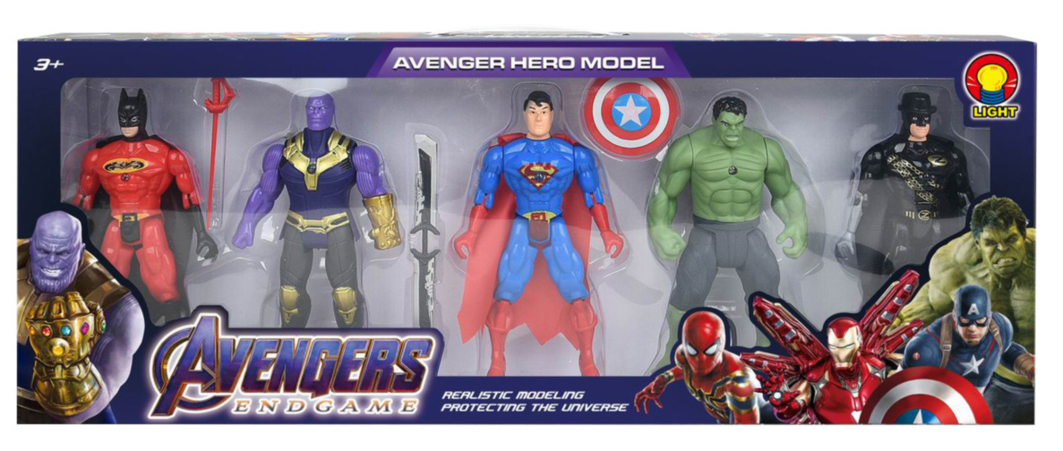 Set 5 Figurine Super Eroi cu Lumini