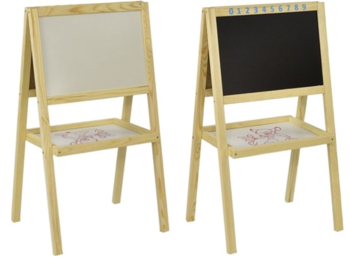 Tablă Dublă de Lemn, Magnetică, cu 2 Fețe de Scris și Desenat