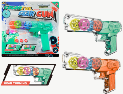 Pistol Jucărie Transparent cu Lumini - „Colorful Gear Gun” | image