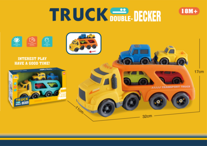 Camion transportator cu 4 mașinuțe