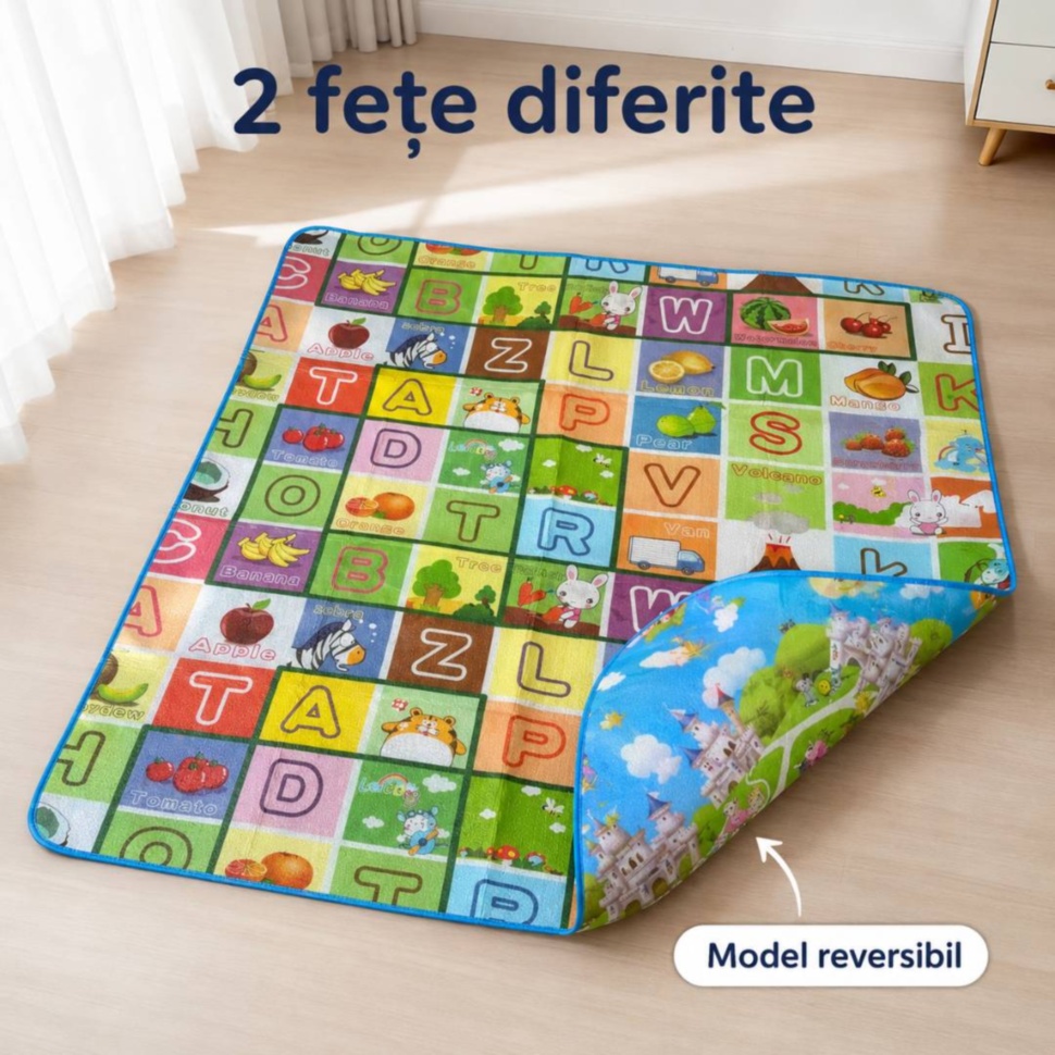Covor termic reversibil cu două fețe diferite de joacă