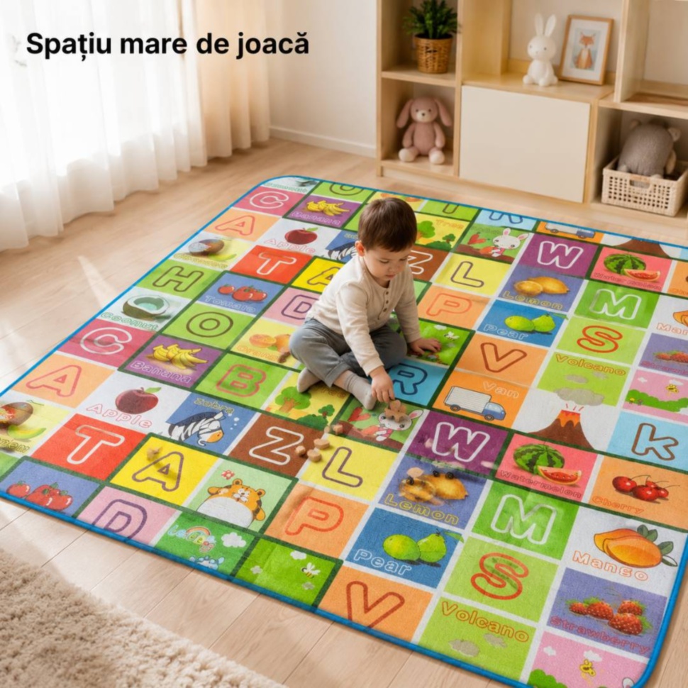 Copil se joacă pe covor termic mare pentru podea