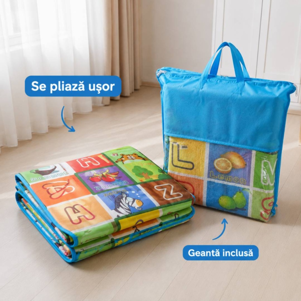 Covor termic pliat cu geantă inclusă pentru depozitare