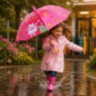Umbrelă Roz pentru Copii cu Pisicuțe și Animăluțe