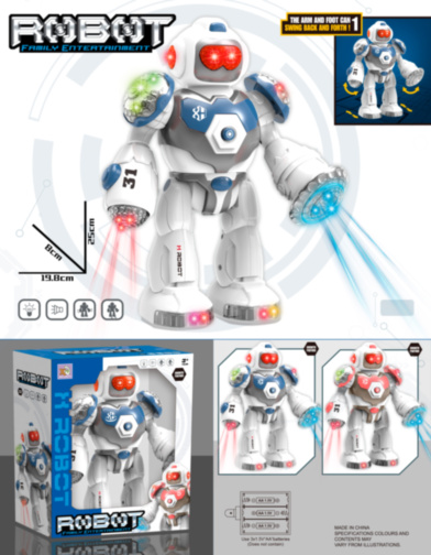 Robot Interactiv cu Lumini și Sunete - Funcții de Mișcare și Brațe Articulate