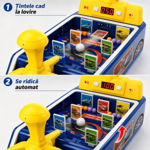 Joc Pinball Interactiv cu Lumini, Sunete și Scor Digital