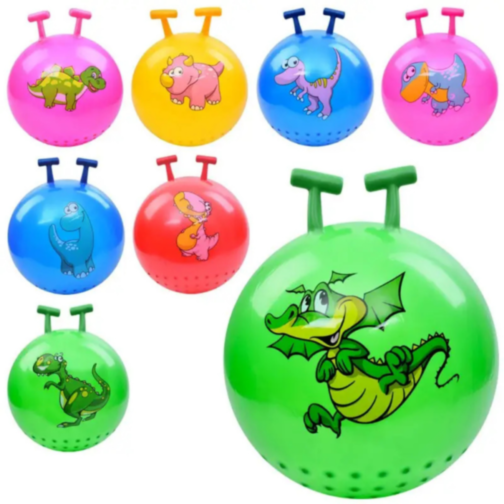 Minge de Sărit cu Mâner și Design Dinozaur, 55 cm (culoare aleatorie)
