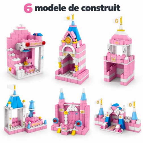 Set construcție castel prințesă 1000 piese 6 în 1
