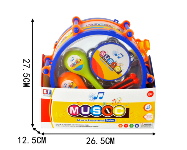 Set Tobă cu Maracas și Tamburină
