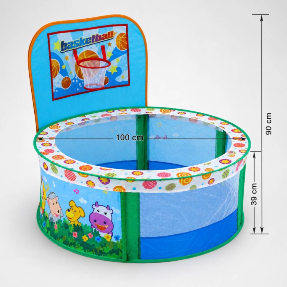 Dimensiuni piscină pliabilă cu coș de baschet 100 x 90 x 39 cm
