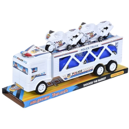 Camion transportor poliție cu mașini și motociclete (culoare aleatorie)