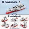 Set construcție 1000+ piese navă militară 6 în 1