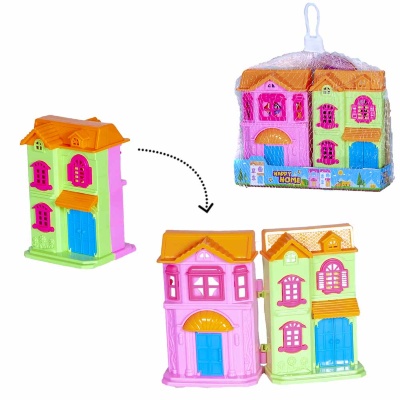 Căsuță Pliabilă Mini de Păpuși cu Figurine și Mobilă | image