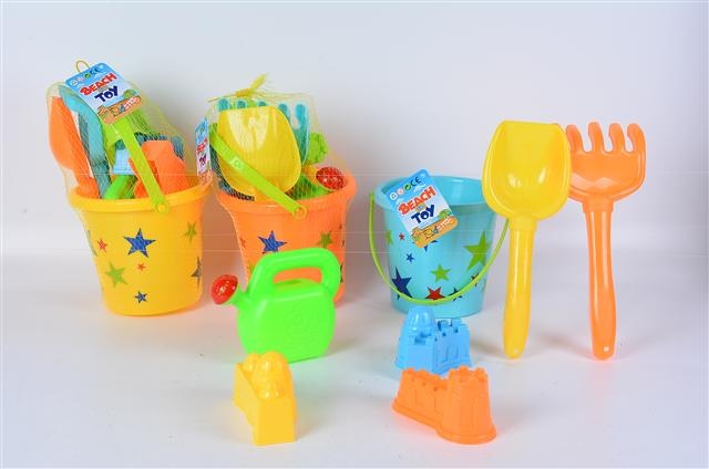 Găletușă cu 6 Accesorii de Nisip, 28cm 