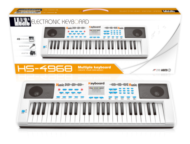 Orgă Electronică Mare, 49 Clape, Microfon și Mufă USB 