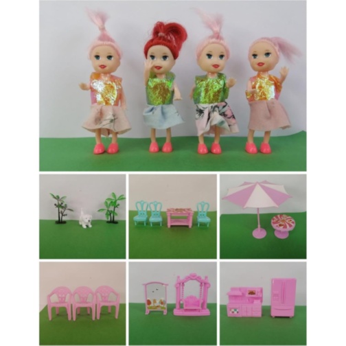 Casă de păpuși vilă mare cu mobilier complet