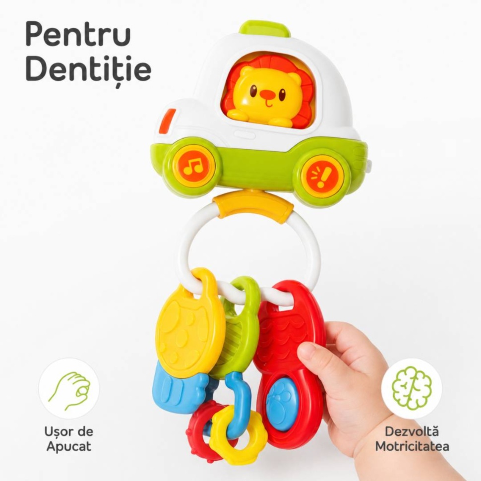Chei dentare colorate pentru bebeluși, ușor de apucat și explorat