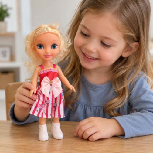 Păpușă muzicală Sweet Girl 27 cm cu rochie