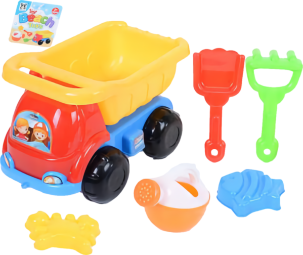 Camion cu 5 Accesorii de Nisip, 22cm 