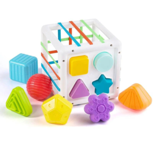 Cub de Activități Montessori cu Forme și Benzi Elastice