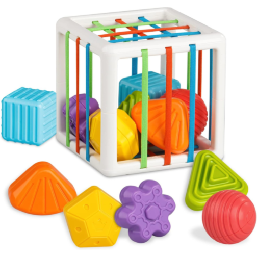 Cub de Activități Montessori cu Forme și Benzi Elastice