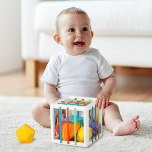 Cub de Activități Montessori cu Forme și Benzi Elastice