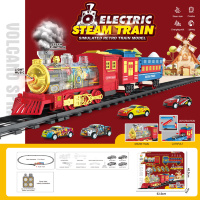 Tren Electric Retro cu Aburi - Distracție pe Șine cu Funcții Interactive